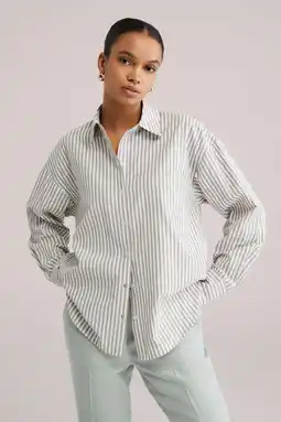 Wehkamp WE Fashion gestreepte blouse taupe aanbieding