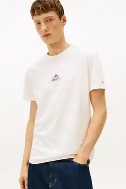 Wehkamp Tommy Jeans regular T-shirt ecru aanbieding