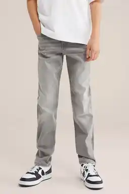 Wehkamp WE Fashion Blue Ridge waist tapered jeans grey denim aanbieding