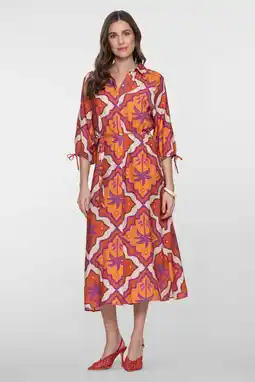 Wehkamp Geisha blousejurk met all over print oranje aanbieding