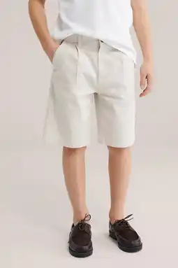 Wehkamp WE Fashion loose fit chino short ecru aanbieding