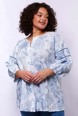 Wehkamp Exxcellent gebloemde blouse blauw aanbieding