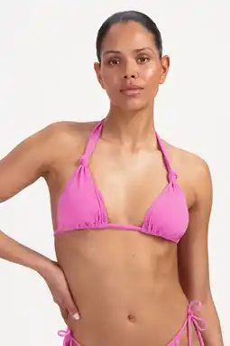 Wehkamp Beachlife voorgevormde triangel bikinitop met lurex roze aanbieding