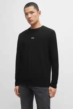 Wehkamp BOSS regular fit longsleeve TChark zwart aanbieding