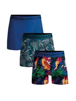 Wehkamp Muchachomalo boxershort - blauw/groen/rood (set van 3) aanbieding