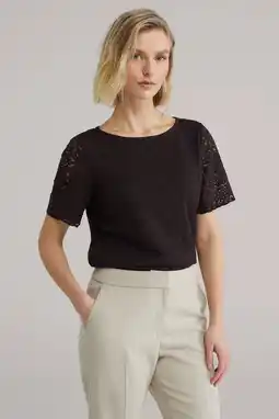 Wehkamp WE Fashion kanten top donkerbruin aanbieding