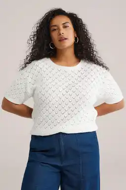 Wehkamp WE Fashion Curve top wit gebreid aanbieding