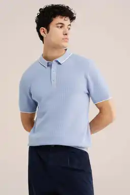 Wehkamp WE Fashion regular polo lichtblauw aanbieding