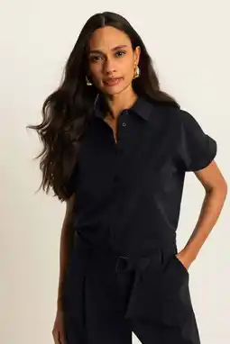 Wehkamp Expresso blouse zwart travelstof aanbieding