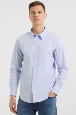 Wehkamp Anytime regular fit poplin overhemd lichtblauw aanbieding