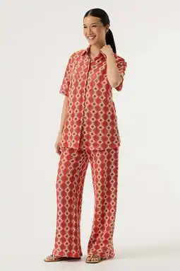 Wehkamp Garcia wide leg highwaist geruite broek oranje gehaakt aanbieding