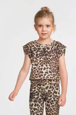 Wehkamp Anytime sweat top met schoudervulling panterprint aanbieding