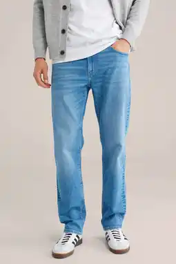 Wehkamp WE Fashion Blue Ridge slim fit jeans bright blue denim aanbieding
