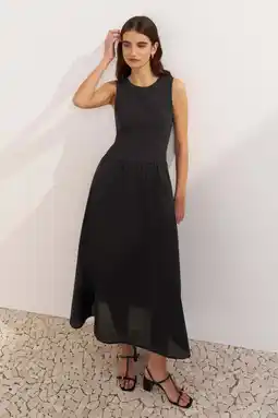Wehkamp Ruby maxi combi jurk zwart aanbieding