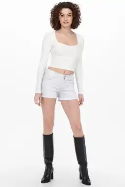 Wehkamp ONLY denim skinny regularwaist short wit aanbieding
