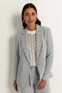 Wehkamp Claudia Sträter regular blazer lichtblauw aanbieding