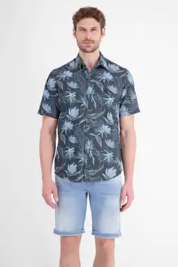 Wehkamp LERROS regular fit overhemd met print - donkerblauw aanbieding