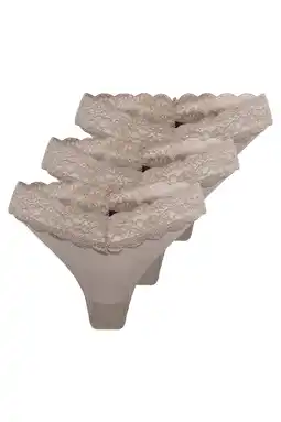 Wehkamp ONLY string ONLCHLOE (set van 3) grijs aanbieding