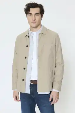 Wehkamp Matinique overshirt met linnen beige aanbieding