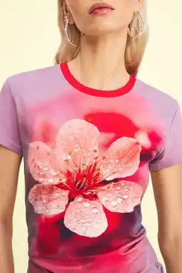 Wehkamp Desigual gebloemd T-shirt roze aanbieding