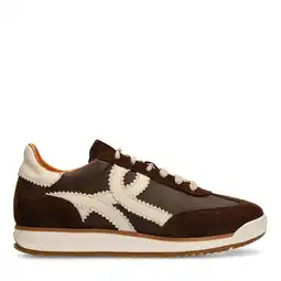 Wehkamp Manfield leren sneakers bruin aanbieding