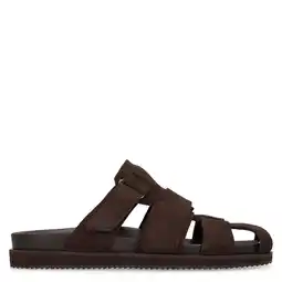 Wehkamp Manfield suède slippers donkerbruin aanbieding