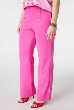 Wehkamp MS Mode wide leg regularwaist broek fuchsia aanbieding