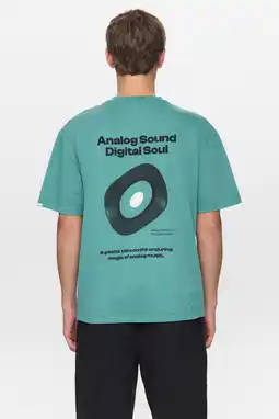 Wehkamp Anerkjendt regular T-shirt met backprint petrol aanbieding