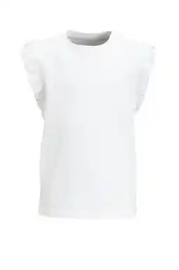 Wehkamp Anytime T-shirt met ruffle wit aanbieding