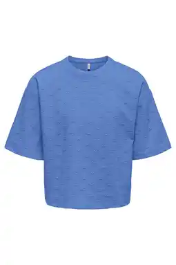 Wehkamp KIDS ONLY GIRL sweater met hartjes met textuur blauw aanbieding