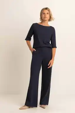 Wehkamp Expresso straight highwaist broek donkerblauw aanbieding