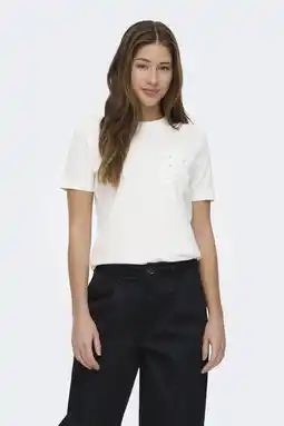 Wehkamp ONLY T-shirt ecru aanbieding