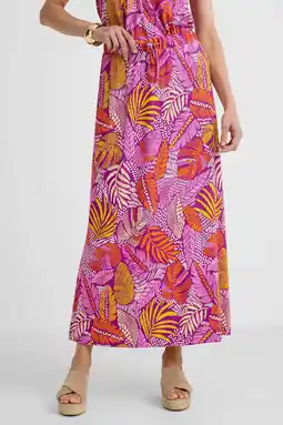 Wehkamp Geisha gebloemde midi rok roze aanbieding