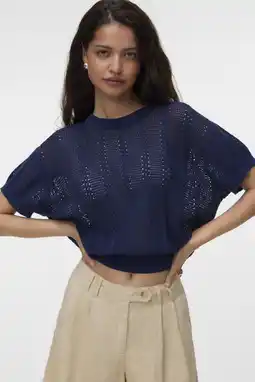 Wehkamp VERO MODA top ajour donkerblauw aanbieding