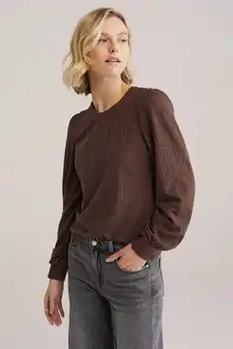 Wehkamp WE Fashion top donkerbruin aanbieding