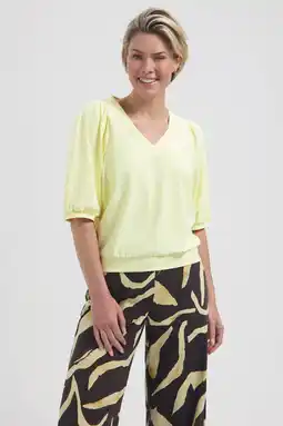 Wehkamp Lady Day top - lichtgeel aanbieding