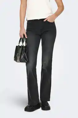 Wehkamp ONLY highwaist flared jeans black denim aanbieding