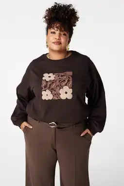 Wehkamp MS Mode sweater donkerbruin aanbieding