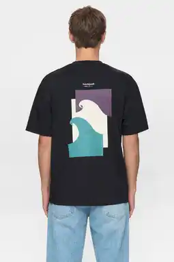 Wehkamp Anerkjendt regular T-shirt met backprint zwart aanbieding