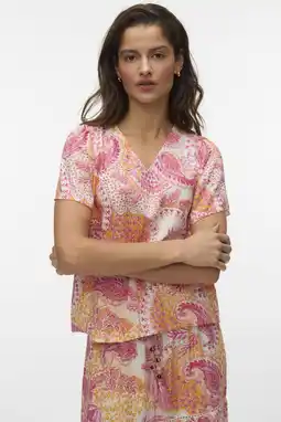 Wehkamp VERO MODA top met paisley print roze aanbieding