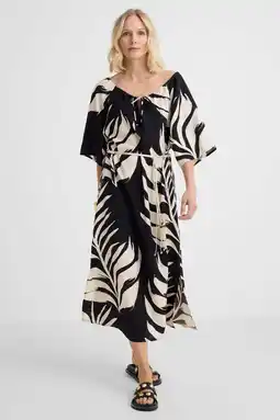 Wehkamp Smashed Lemon blousejurk met ceintuur zwart/wit aanbieding