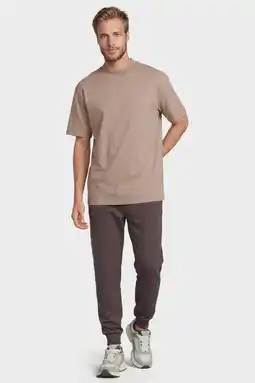 Wehkamp Anytime fleece joggingbroek bruin melange aanbieding