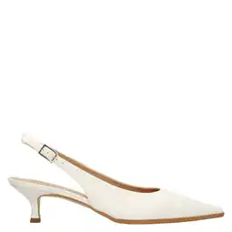 Wehkamp Manfield leren slingback pumps ecru aanbieding