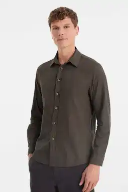 Wehkamp Anytime gemêleerd overhemd bruin/zwart aanbieding