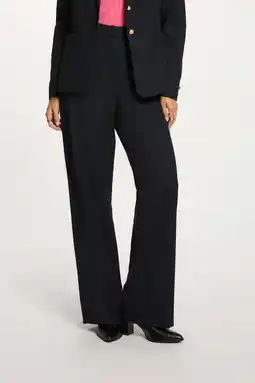 Wehkamp Morgan straight highwaist pantalon marineblauw aanbieding