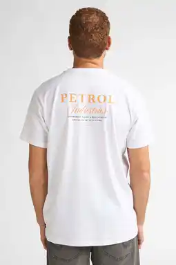 Wehkamp Petrol Industries regular T-shirt met backprint wit aanbieding