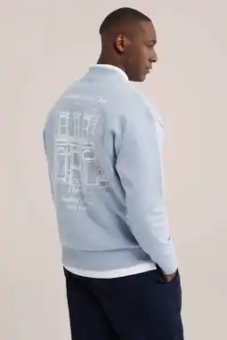 Wehkamp WE Fashion sweater met backprint lichtblauw aanbieding