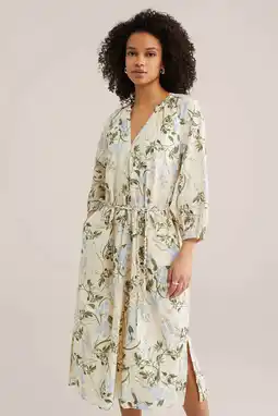 Wehkamp WE Fashion gebloemde blousejurk ecru aanbieding