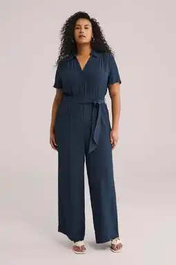 Wehkamp WE Fashion Curve jumpsuit blauw aanbieding