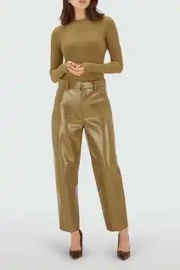 Wehkamp JOSH V lak wide leg highwaist broek olijfgroen aanbieding